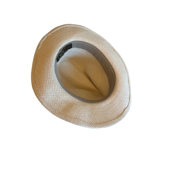 Dorfman Pacific Co. Handmade Straw Fedora Hat M Ivory & Brown - Picture 3 of 5